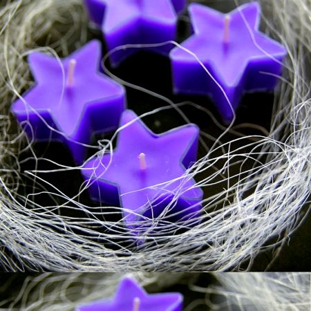 Handmade Lavender Star Clear Soy Wax Tealights 25 Pieces